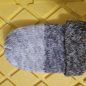 New! Hand Knitted Cozy Shades Of Gray Knit Hat